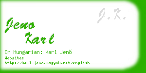jeno karl business card
