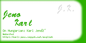 jeno karl business card